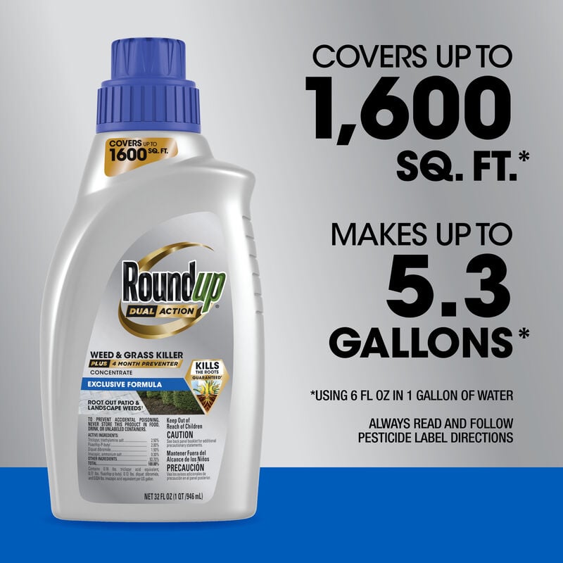 Roundup® Dual Action Weed & Grass Killer Plus 4 Month Preventer Concentrate image number null